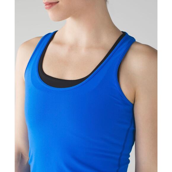 Lululemon Cool Racerback Tank Pipe Dream Blue Size 4 Lightweight Athletic Top - Picture 10 of 13
